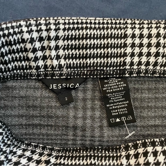 Jessica midi black and white plaid skirt - Picture 3 of 3